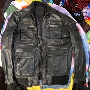 7 DIAMONDS ZIP UP BIKER RIDING MOTO LEATHER